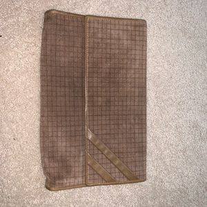 SUSAN GAIL SUEDE BEIGE CLUTCH BAG VINTAGE